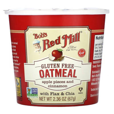 Bob's Red Mill Oatmeal Cup Apple Pieces and Cinnamon 2.36 oz | Target