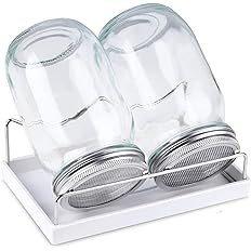 Amazon.com: Sprouting Jar Kit-2 Wide Mouth Quart Mason Jars with 316 Stainless Steel Screen Sprou... | Amazon (US)