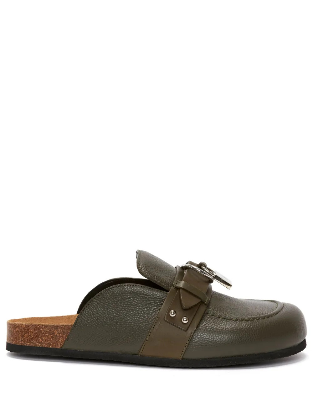 JW Anderson padlock-detail Leather Loafer Mules - Farfetch | Farfetch Global