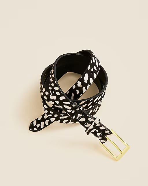 Thin belt in printed calf hair | J. Crew US