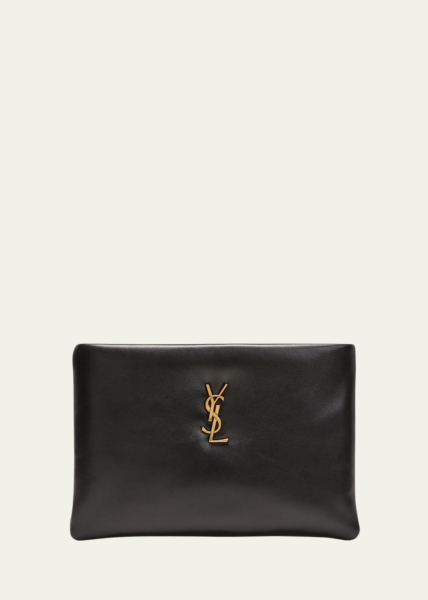 Calypso Small YSL Clutch Bag in Smooth Padded Leather | Bergdorf Goodman