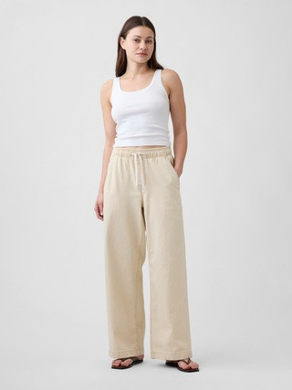 High Rise Pull-On Wide-Leg Jeans | Gap Factory