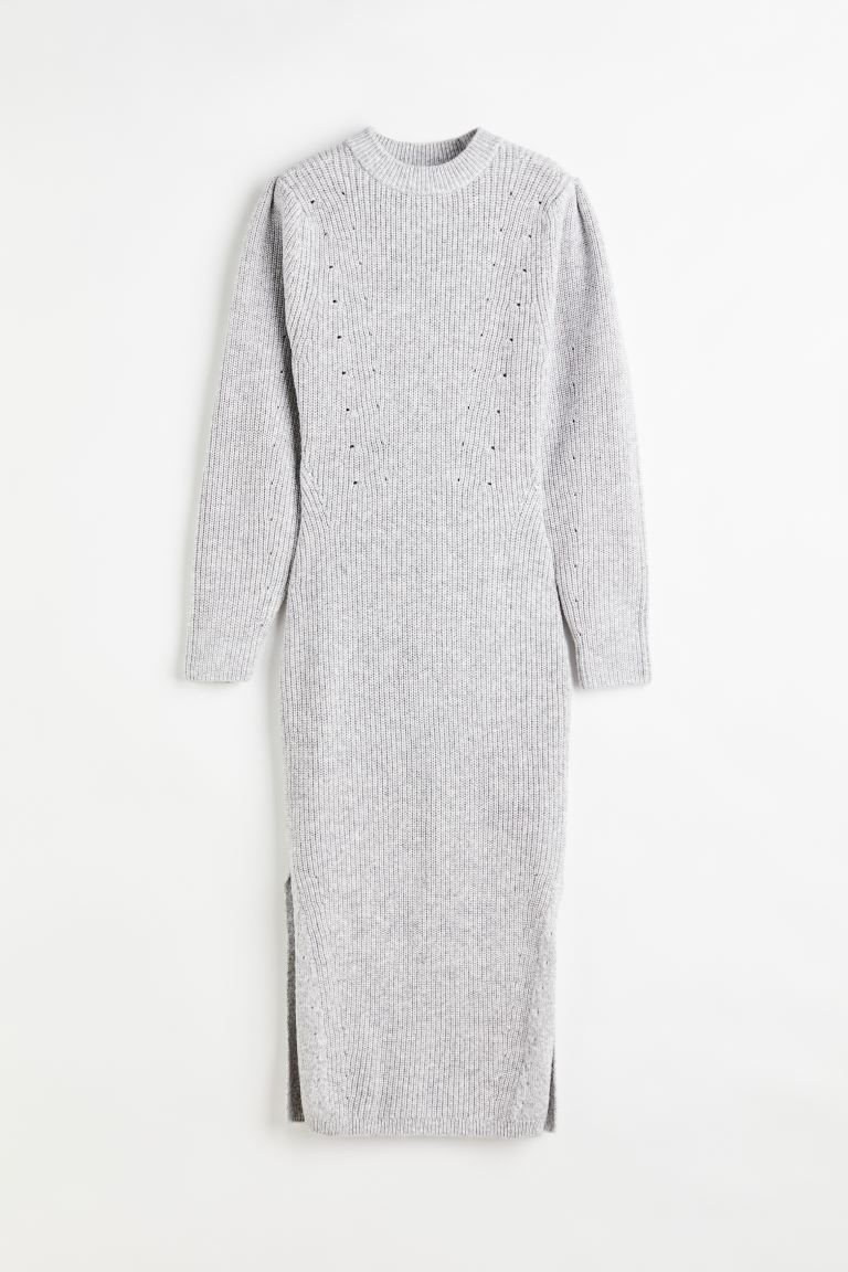 Puff-sleeved Rib-knit Dress | H&M (US)