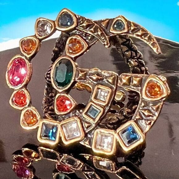 GUCCI 
Marmont Crystal Double G Ring Multicolor | Poshmark