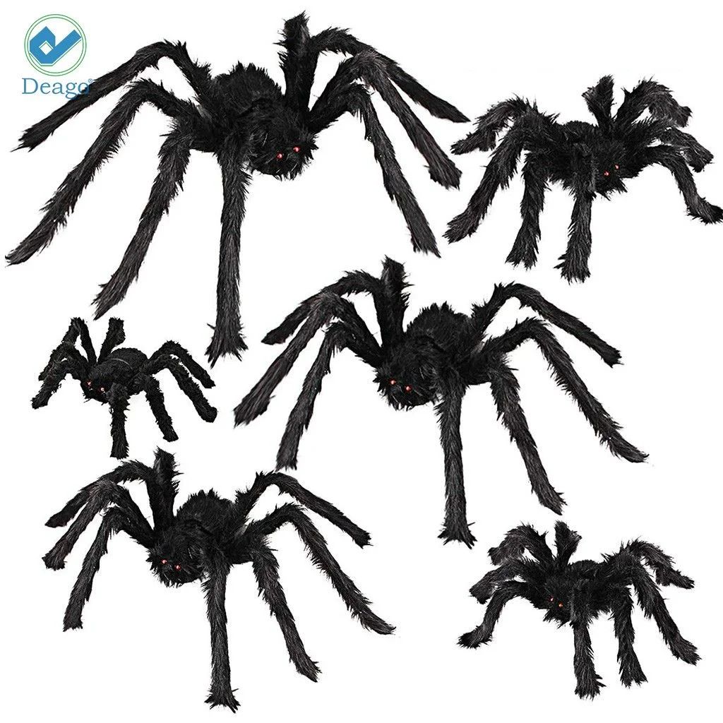 Deago Halloween Giant Spider 5ft, Outdoor Halloween Decorations Large Fake Hairy Spider Scary Fur... | Walmart (US)