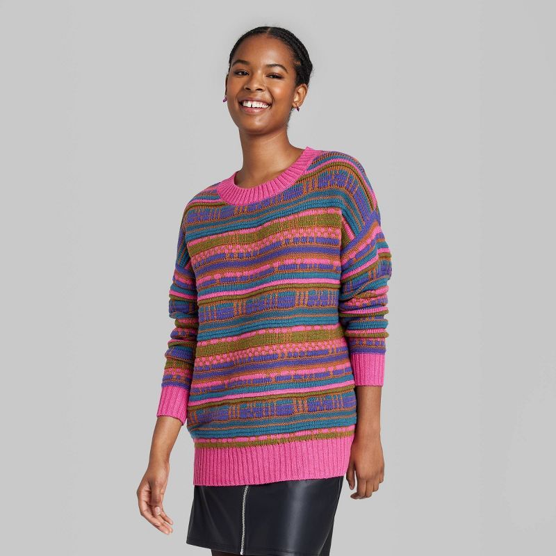 Women's Textured Stitch Crewneck Pullover Sweater - Wild Fable™ | Target