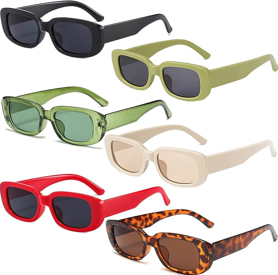 Eyegla Sunglasses Bulk Rectangle Sunglasses Party Favor 90s Glasses Shades Sunnies for Women 6/8/... | Amazon (US)