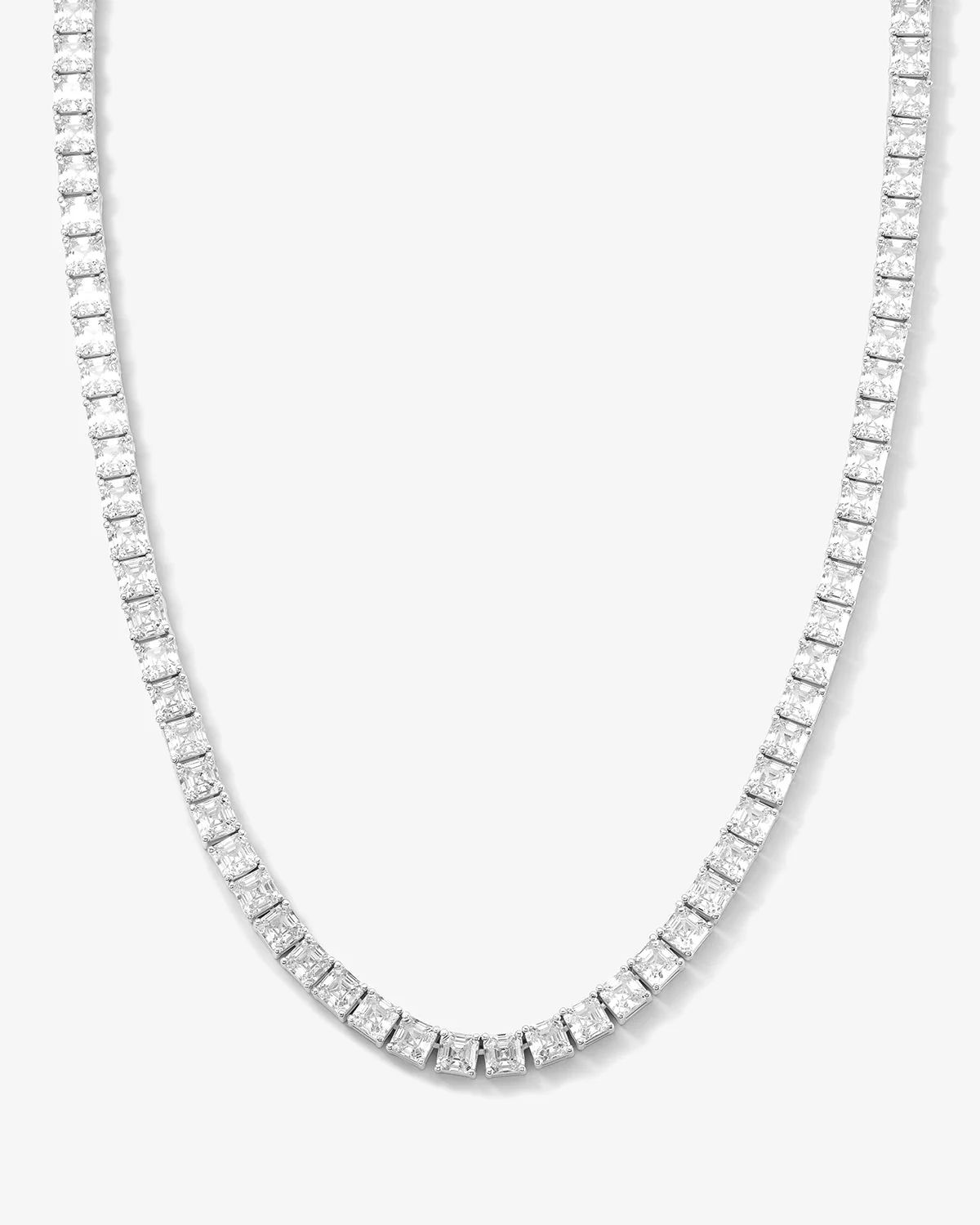 The Queen's Tennis Necklace 16" - Silver|White Diamondettes | Melinda Maria