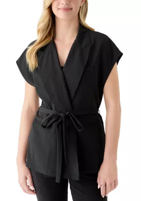 Oak & Trellis Women's Sleeveless Blazer, Black, Medium | Belk