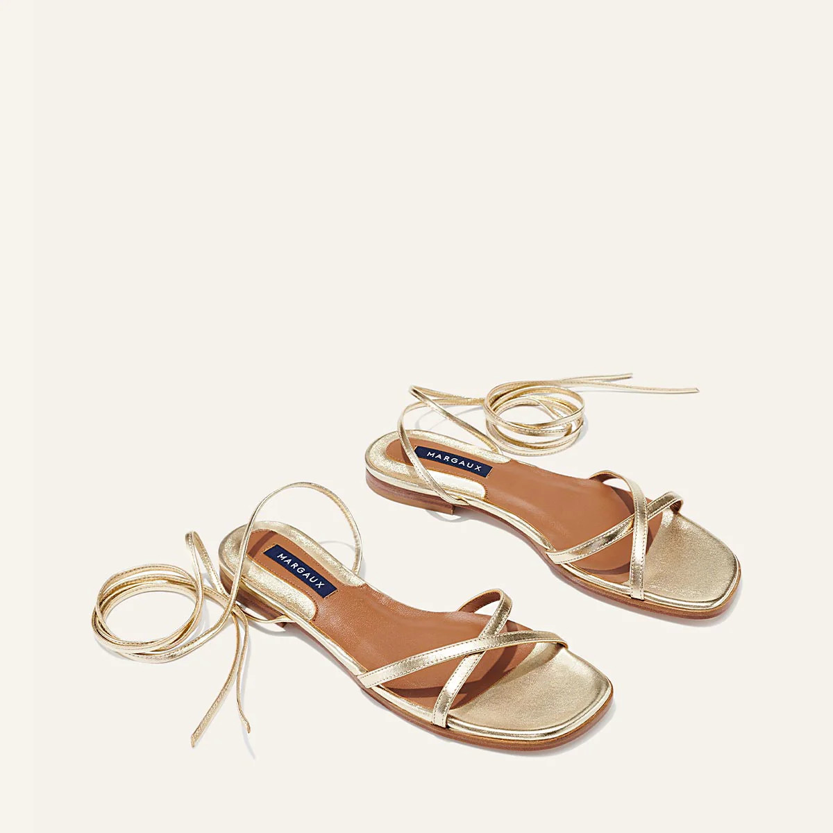 The Wrap Sandal - Champagne Nappa | Margaux