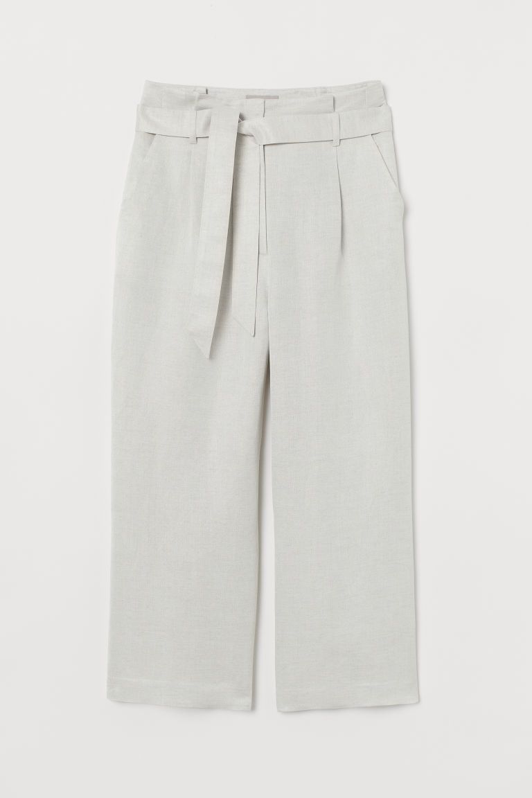 H & M - Paper-bag Pants - White | H&M (US + CA)