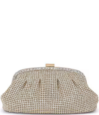 Badgley Mischka Jewel Badgley Mischka Khari Pleated Rhinestone Clutch - Gold | Dillard's