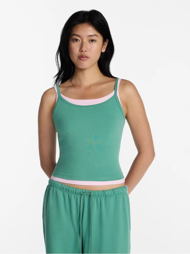 No Boundaries Sleepwear Double Cami, Women\u2019s and Women\u2019s Plus XXS-3X | Walmart (US)