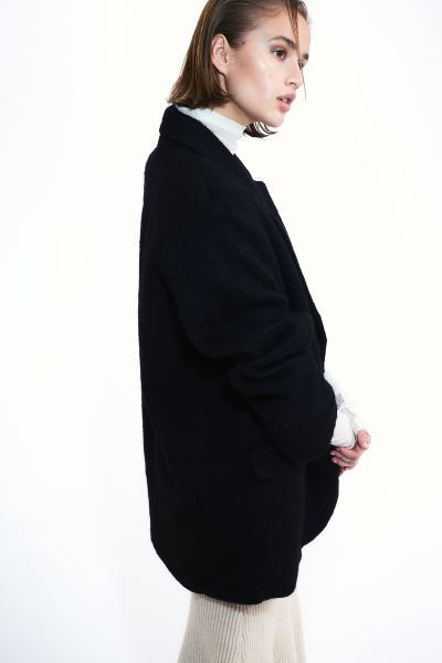 Oversized wool-blend blazer - Black - Ladies | H&M GB | H&M (UK, MY, IN, SG, PH, TW, HK)