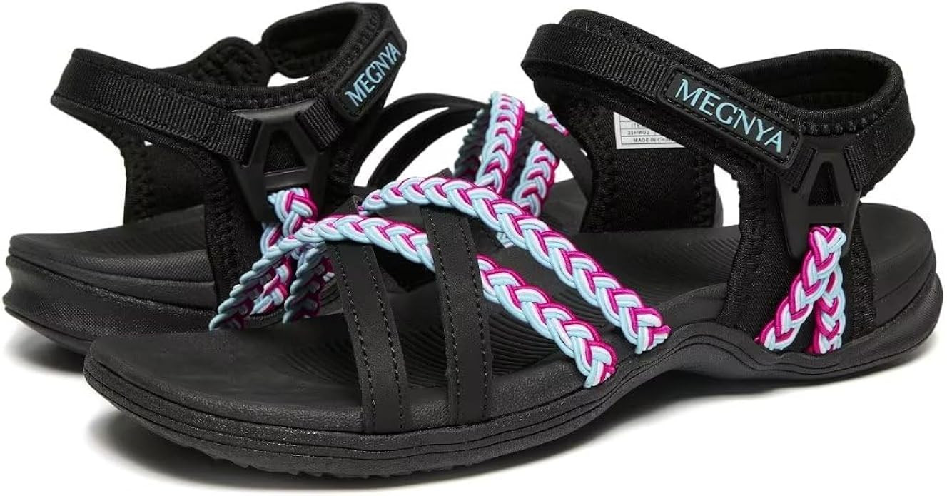 MEGNYA Hiking Sandals for Women, Comfortable Walking Sandals Hook Loop Strap, Sports Lightweight ... | Amazon (US)