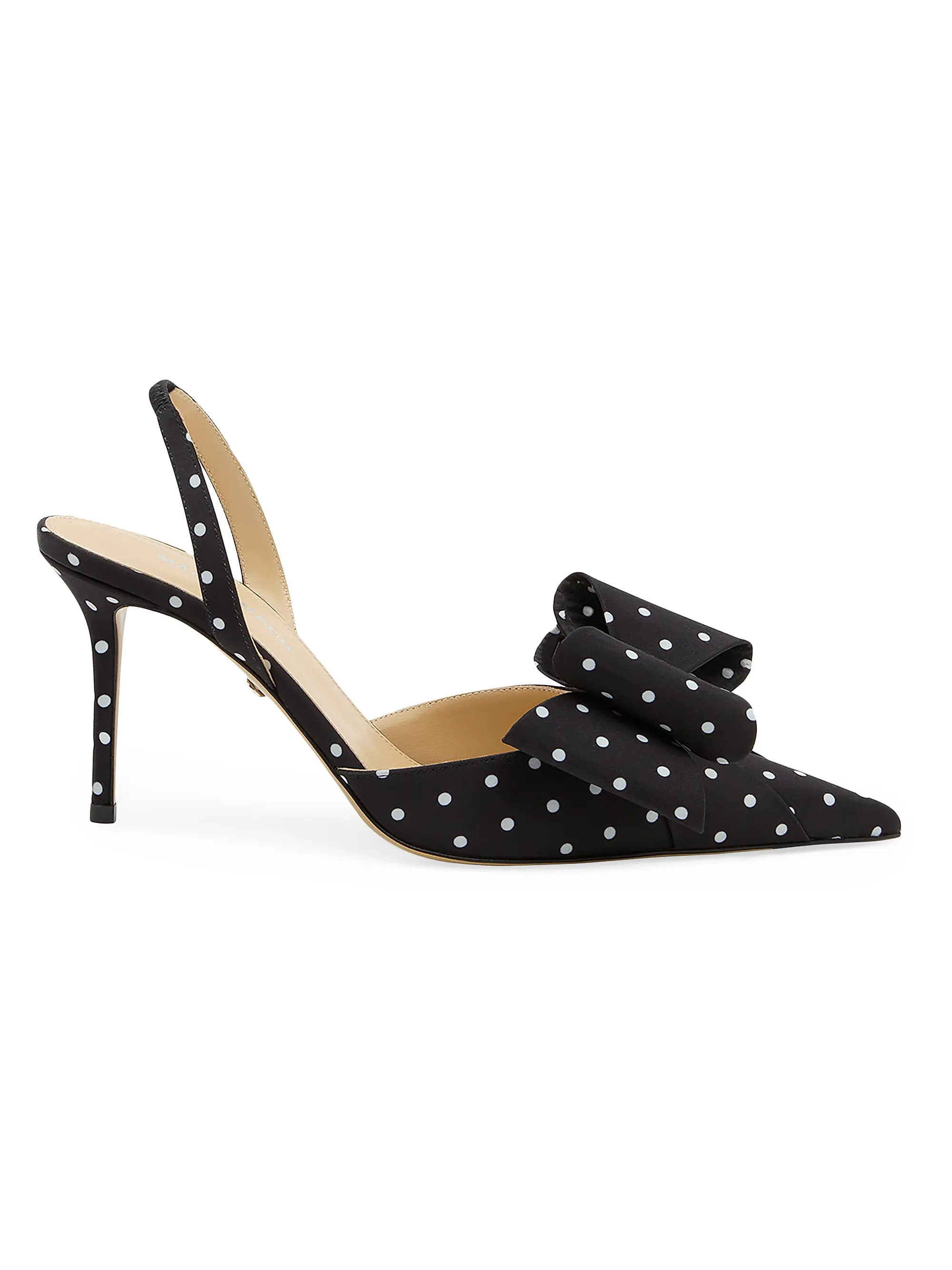 Mach & Mach Le Cadeau 85MM Polka Dot Satin Slingback Pumps | Saks Fifth Avenue | Saks Fifth Avenue