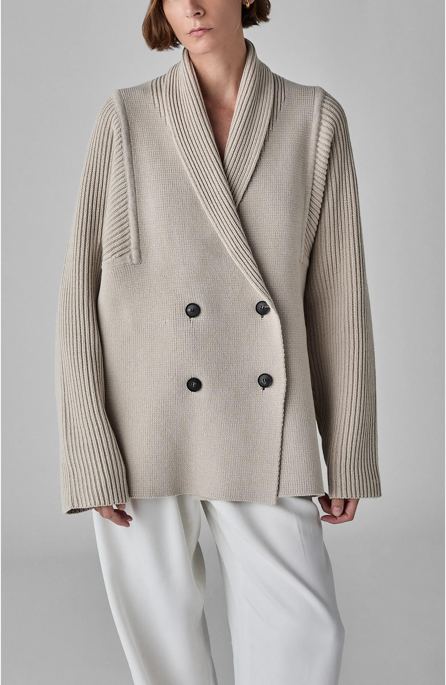 Double Breasted Cardigan in Cotton Knit | Nordstrom