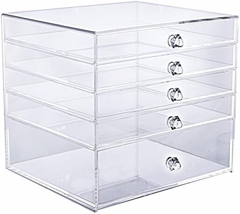 Cq acrylic 5 Drawer Clear Makeup Organizer,9.5" X 9" X 8.7",Pack of 1 | Amazon (US)