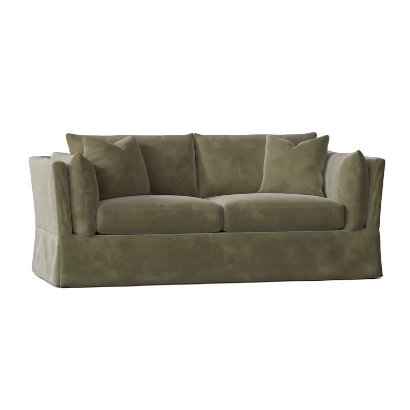 Alena 87'' Square Arm Slipcovered Sofa with Reversible Cushions | Wayfair North America