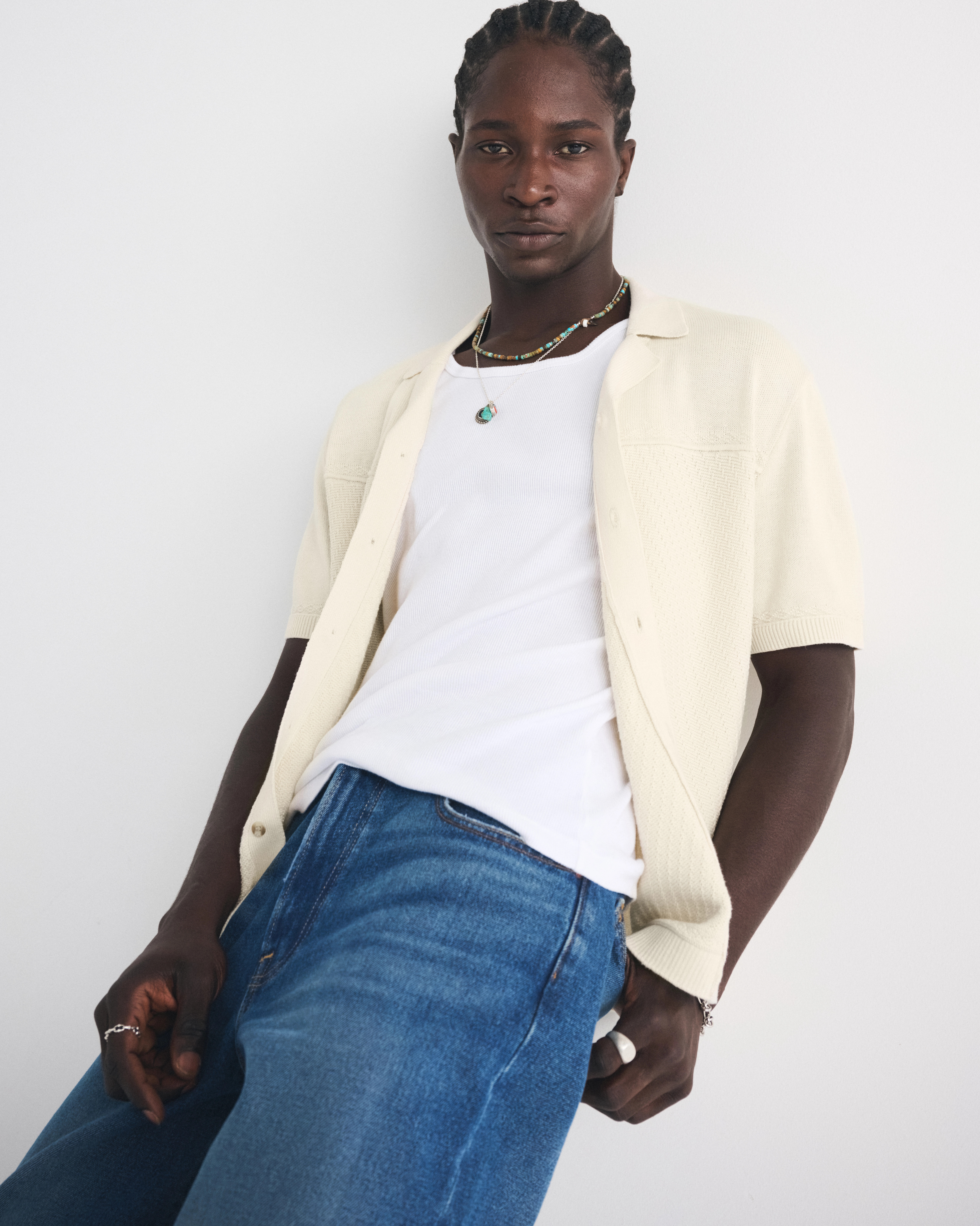 Western Button-Through Sweater Polo | Abercrombie & Fitch (US)