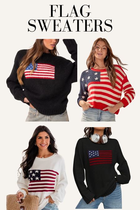 Flag sweaters! Fourth of July sweaters, Memorial Day sweater, 4th of July outfit, July 4th outfit, red white and blue outfit, Amazon flag sweater #LTKfindsunder50 #LTKstyletip

#LTKStyleTip #LTKSeasonal