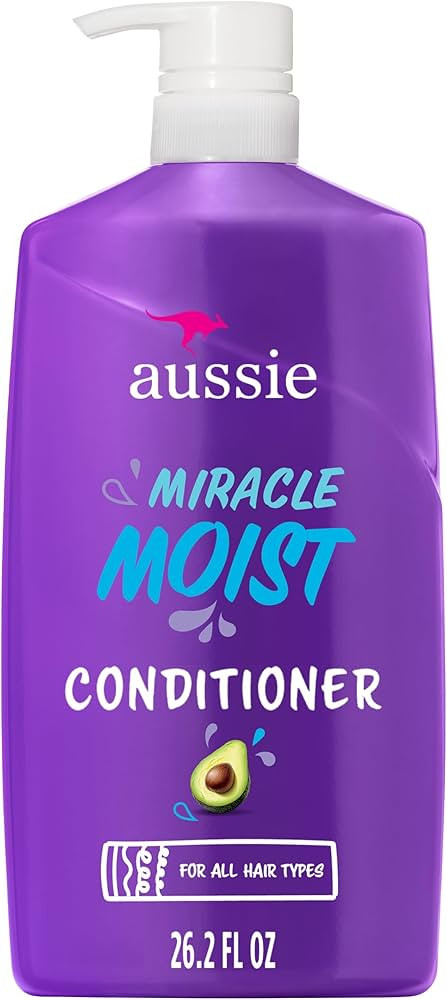 Aussie Miracle Moist with Avocado & Jojoba Oil, Paraben Free Conditioner, 26.2 fl oz | Amazon (US)