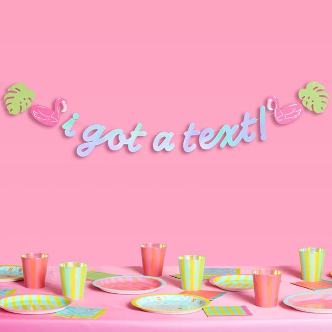 xo, Fetti I Got a Text Banner - Blue Iridescent Foil, 6 Ft. | Island Bachelorette Decorations, Lo... | Amazon (US)