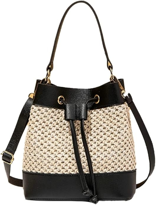 Straw Bag Beach Bags for Women Crossbody Bag Womens Top Handle Handbag Hobo Bag Purse Bucket Bag ... | Amazon (US)