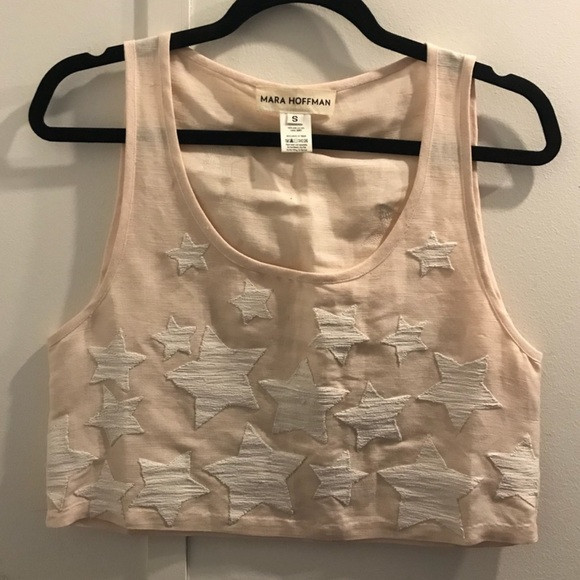 Mara Hoffman Star Embroidered Linen Crop Top Small | Poshmark