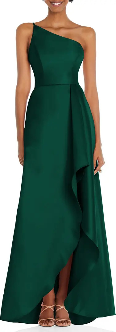 One-Shoulder Satin Gown | Nordstrom