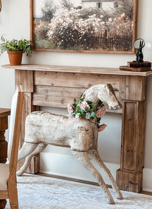 Vintage Inspired Hobby Horse Statue | Antique Farm House