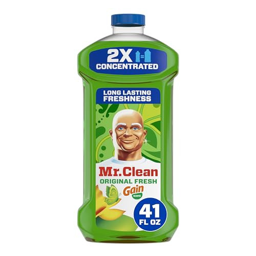 Mr. Clean All Purpose Cleaner, Floor Cleaner for Mopping Home, Bathroom, & Kitchen, Cleaning Liquid for Mop & Bucket, Cleaning Supplies, Multi-Surface Dilutable, Gain, 41oz | Amazon (US)