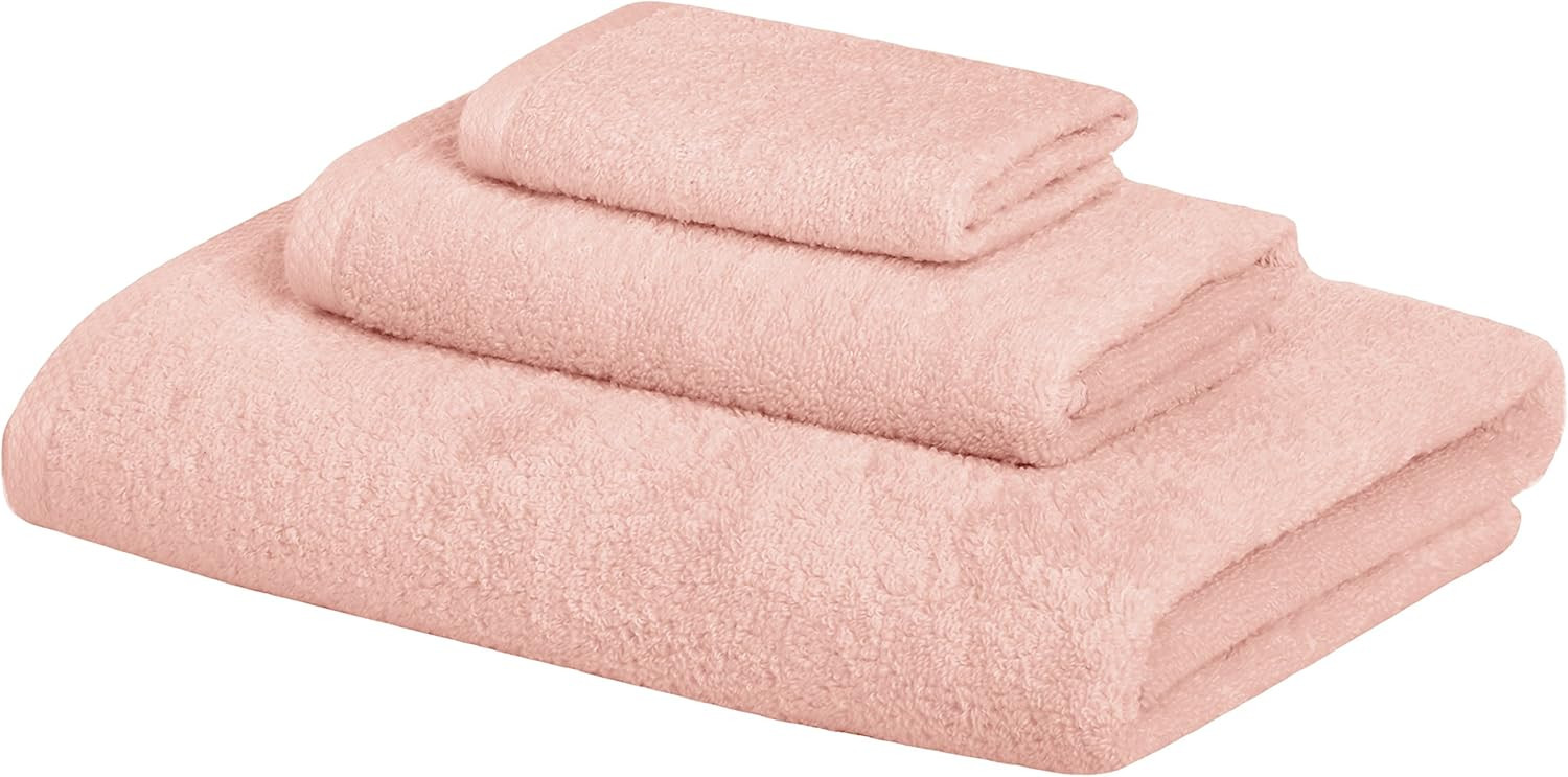 AmazonBasics Quick-Dry, Luxurious, Soft, 100% Cotton Towels, Petal Pink - 3-Piece Set | Amazon (US)