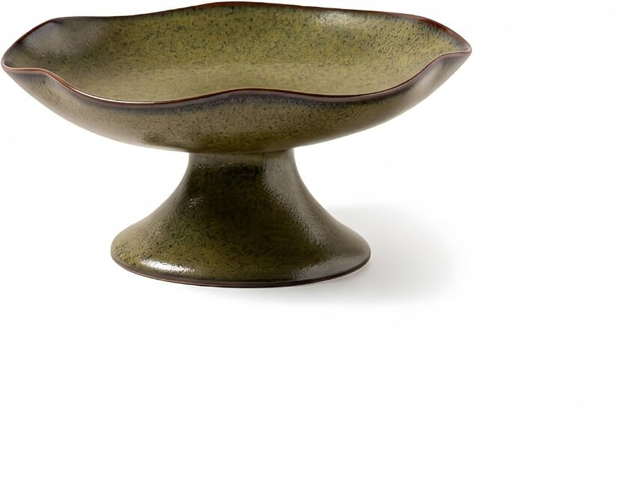 Ceramic Fruit Bowl Footed Snack Dish Pedestal Serving Stand Ceramic Storage Tray Decorative Bowl ... | Amazon (UK)