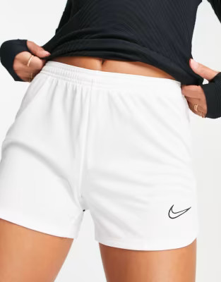 Nike Soccer Dri-FIT Academy polyknit shorts in white | ASOS (Global)