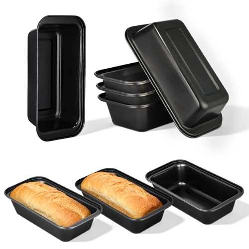 tchrules Bread Pan Set, Non-Stick 9×5 Loaf Pans for Baking Homemade Bread, Sourdough, Brownies, Cake, Carbon Steel, Rectangle Baking Pans (Grey) | Amazon (US)