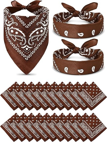 Unittype 36 Pieces Paisley Bandana Novelty Headband Square Scarf Cowboy Bandanas for Halloween Pa... | Amazon (CA)