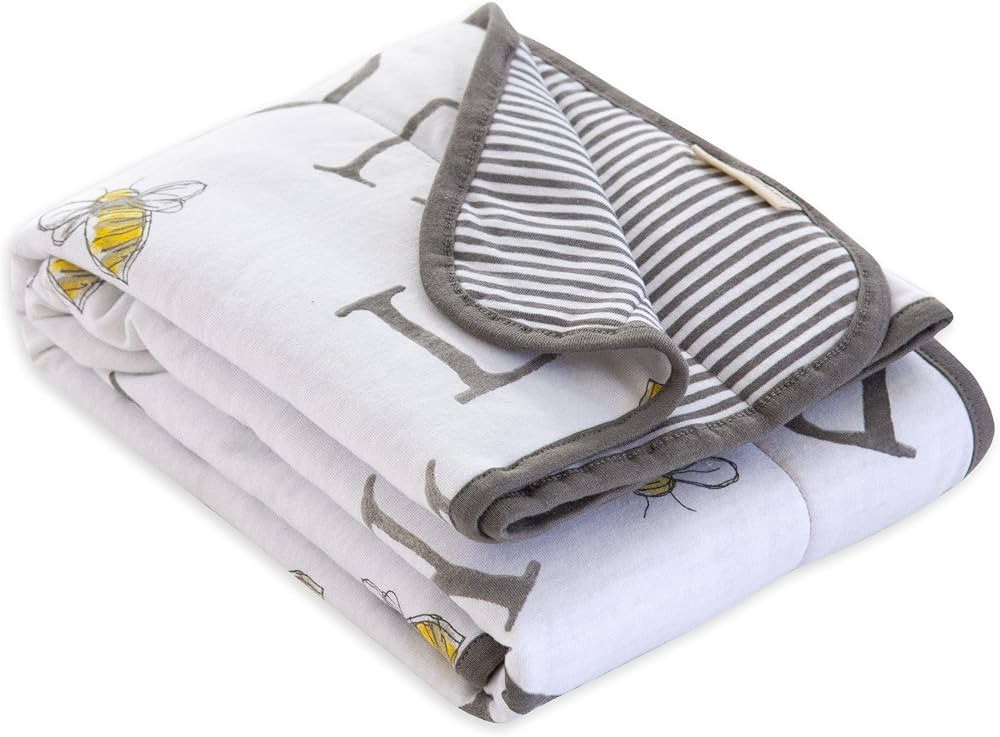 Burts Bees Baby Infant Reversible Blankets 100% Organic Cotton GOTS Certified - A-Bee-C Prints wi... | Amazon (US)