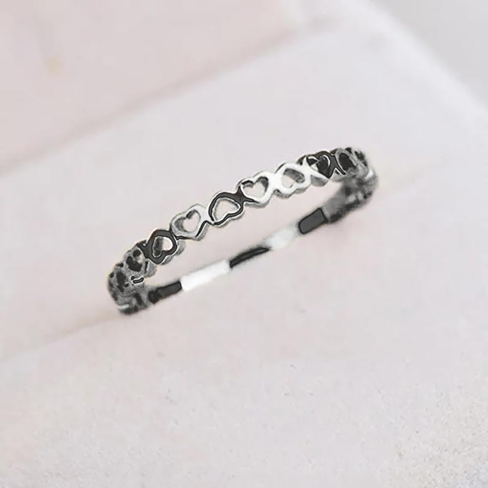 Graceful Hollow Heart Ring for Women Versatile Low-key Daily Jewelry | Amazon (US)