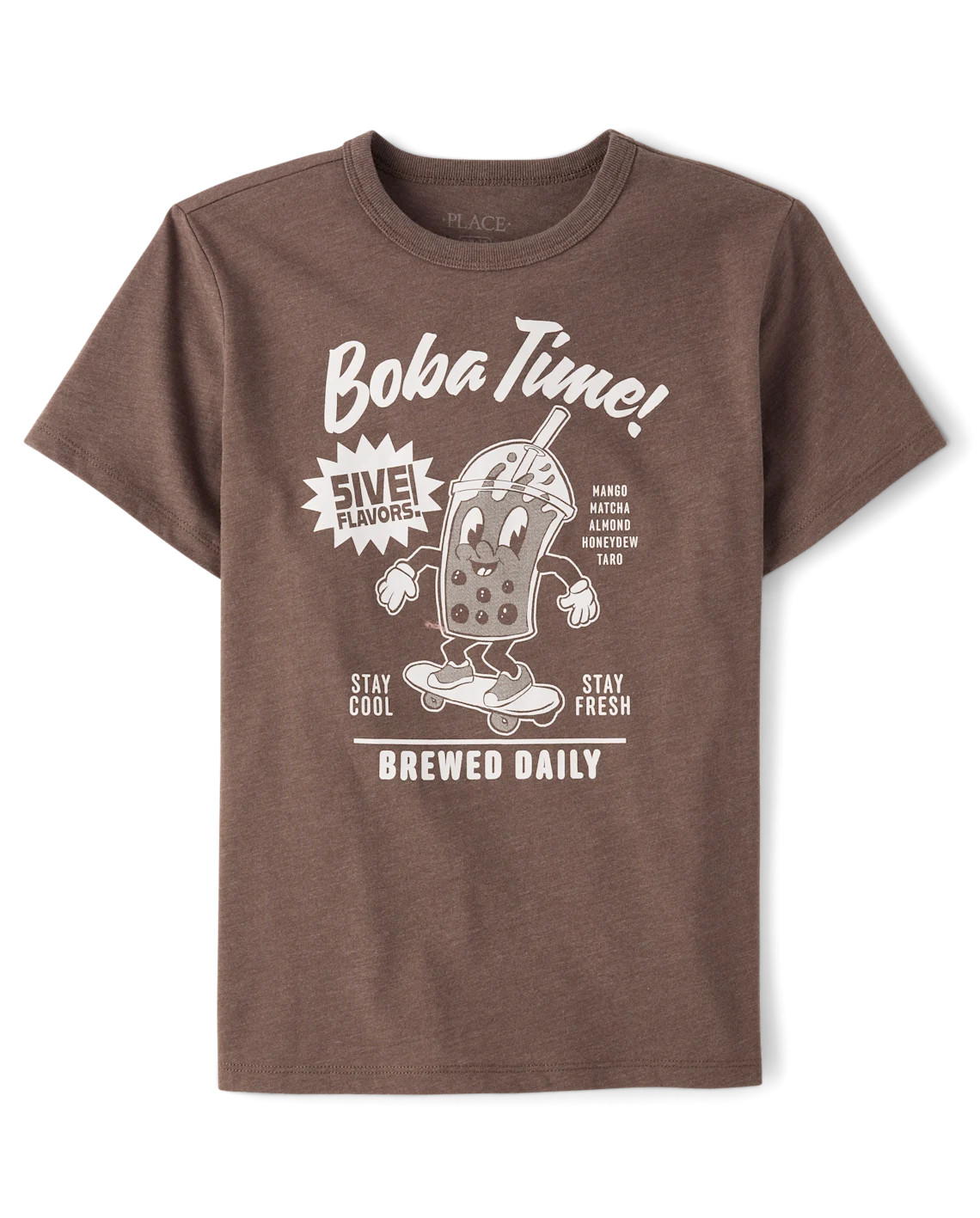 Boys Boba Time Graphic Tee - brown | The Children's Place