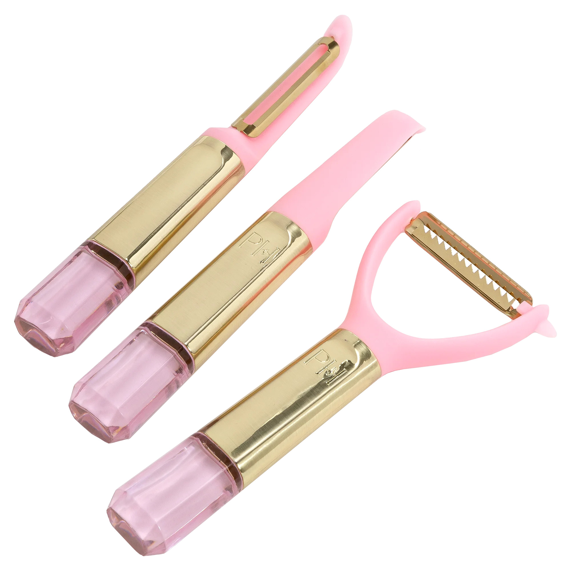 Paris Hilton 3 Piece Peeler Set with Pink Jewel Shaped Handle, Pink | Walmart (US)
