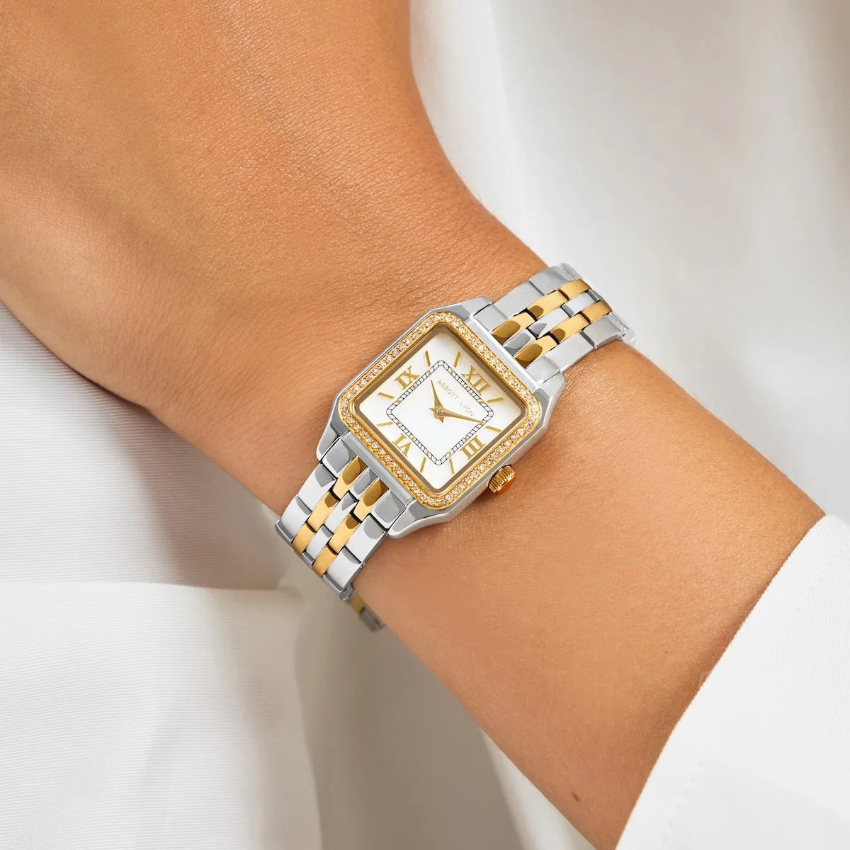 Essence Pavé Two Tone 23 Watch (Gold/Silver) | Abbott Lyon