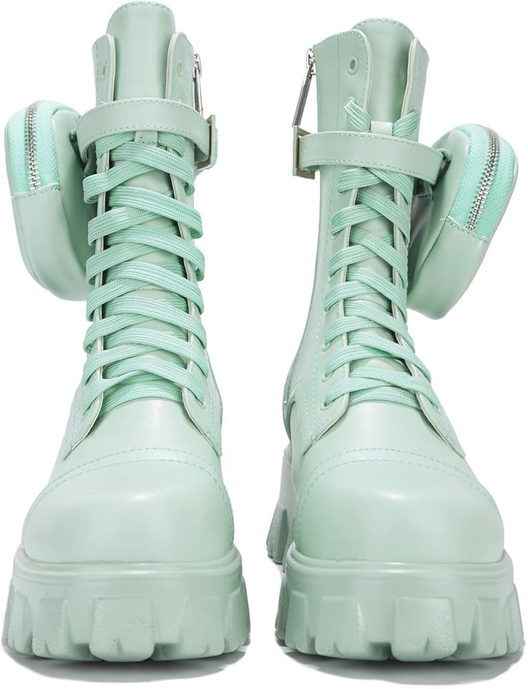 Cape Robbin Monalisa Combat Boots for Women, Platform Boots with Chunky Block Heels, Womens High Top | Amazon (US)