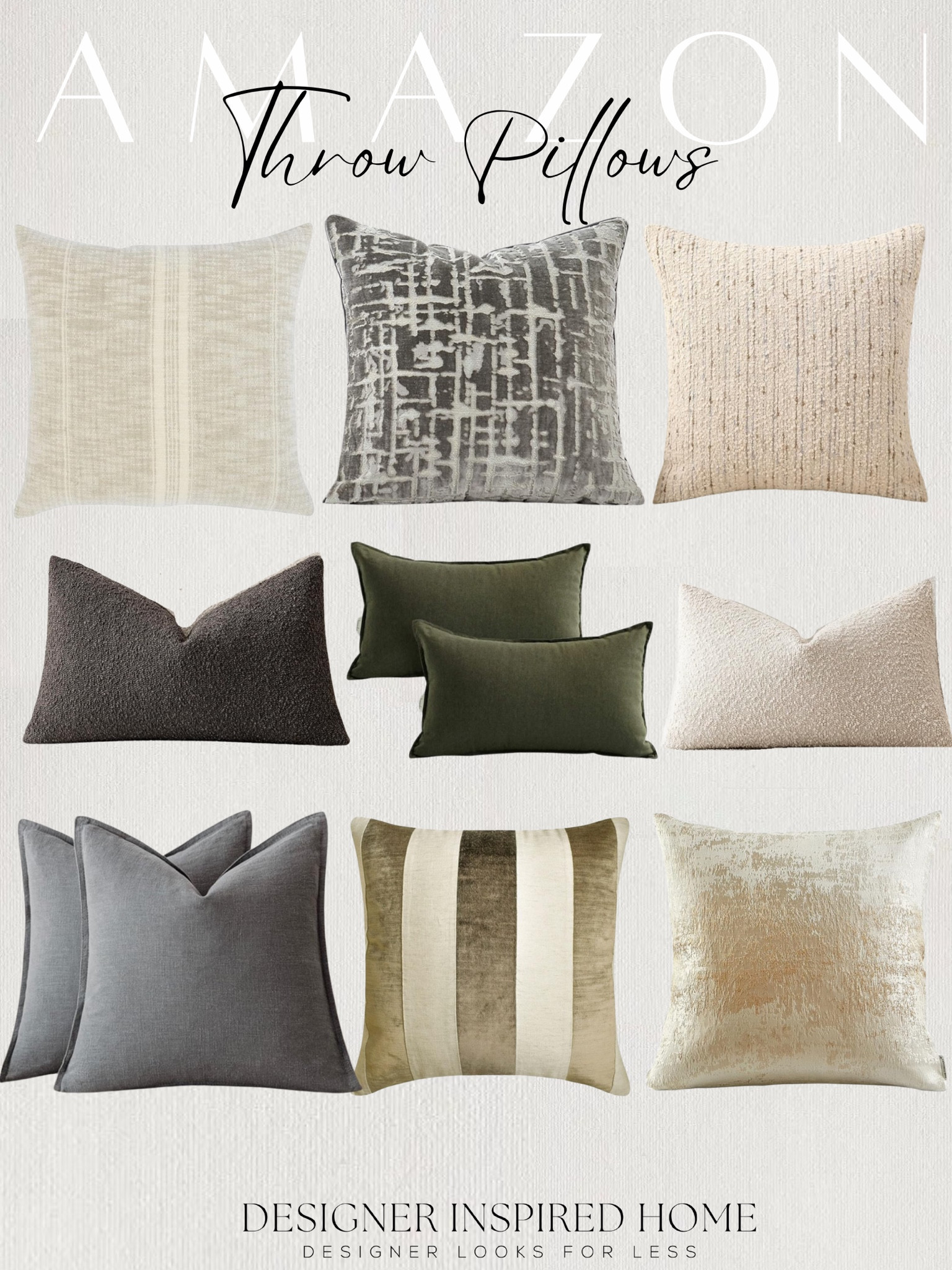 Amazon throw pillows! 
 Rug, Home, Console, Amazon Home, Amazon Find, Look for Less, Living Room, Bedroom, Dining, Kitchen, Modern, Restoration Hardware, Arhaus, Pottery Barn, Target, Style, Home Decor, Summer, Fall, New Arrivals, CB2, Anthropologie, Urban Outfitters, Inspo, Inspired, West Elm, Console, Coffee Table, Chair, Pendant, Light, Light fixture, Chandelier, Outdoor, Patio, Porch, Designer, Lookalike, Art, Rattan, Cane, Woven, Mirror, Luxury, Faux Plant, Tree, Frame, Nightstand, Throw, Shelving, Cabinet, End, Ottoman, Table, Moss, Bowl, Candle, Curtains, Drapes, Window, King, Queen, Dining Table, Barstools, Counter Stools, Charcuterie Board, Serving, Rustic, Bedding, Hosting, Vanity, Powder Bath, Lamp, Set, Bench, Ottoman, Faucet, Sofa, Sectional, Crate and Barrel, Neutral, Monochrome, Abstract, Print, Marble, Burl, Oak, Brass, Linen, Upholstered, Slipcover, Olive, Sale, Fluted, Velvet, Credenza, Sideboard, Buffet, Budget Friendly, Affordable, Texture, Vase, Boucle, Stool, Office, Canopy, Frame, Minimalist, MCM, Bedding, Duvet, Looks for Less

#LTKHome #LTKFindsUnder50 #LTKSaleAlert