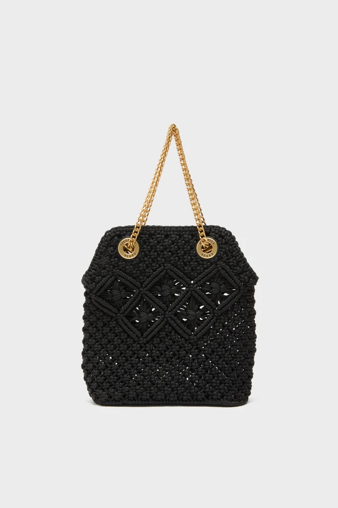Black Small Macrame Veronica Beard Slouch Bag | Tuckernuck (US)