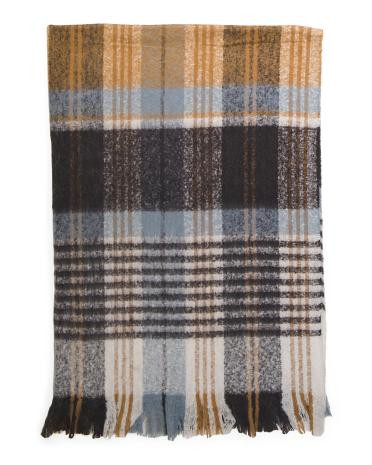 faux mohair plaid throw | TJ Maxx
