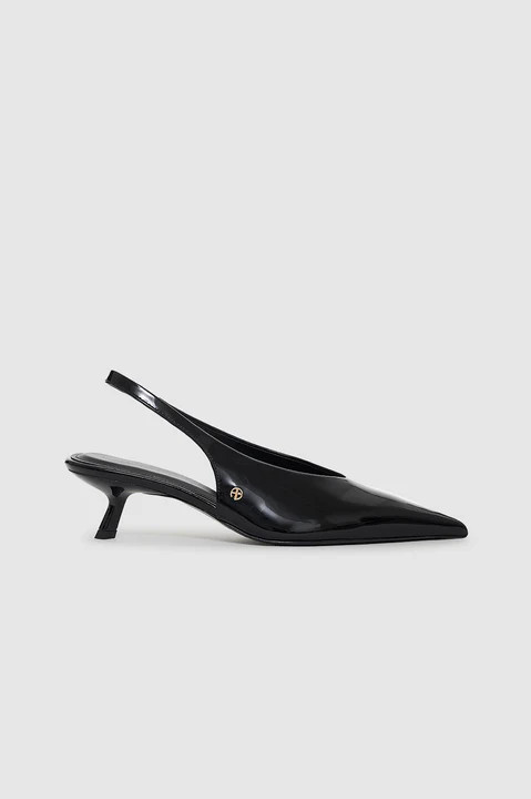 Hilda Slingback Pumps - Black Patent | Anine Bing