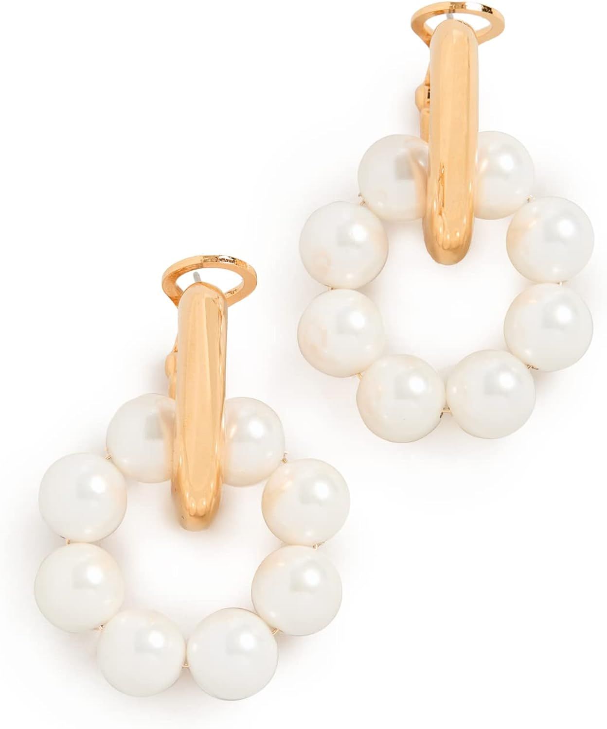Kenneth Jay Lane Women's Pearl Doorknocker Earrings | Amazon (US)