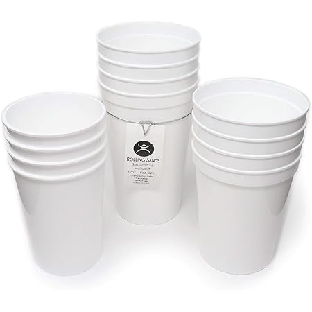 White Stadium Cups, Reusable Plastic Party Tumblers (16 oz, 16 Pack) | Amazon (US)