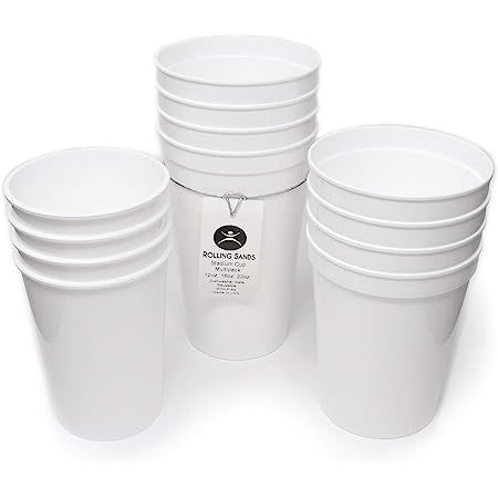 White Stadium Cups, Reusable Plastic Party Tumblers (16 oz, 16 Pack) | Amazon (US)